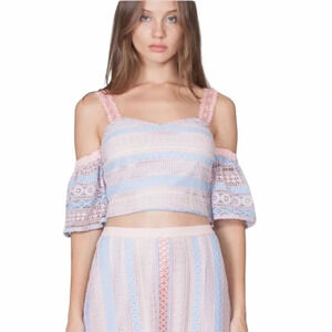 NEW Anthropologie Top Foxiedox Crochet Trim Size S